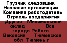 Грузчик-кладовщик › Название организации ­ Компания-работодатель › Отрасль предприятия ­ Другое › Минимальный оклад ­ 27 000 - Все города Работа » Вакансии   . Тюменская обл.,Тюмень г.